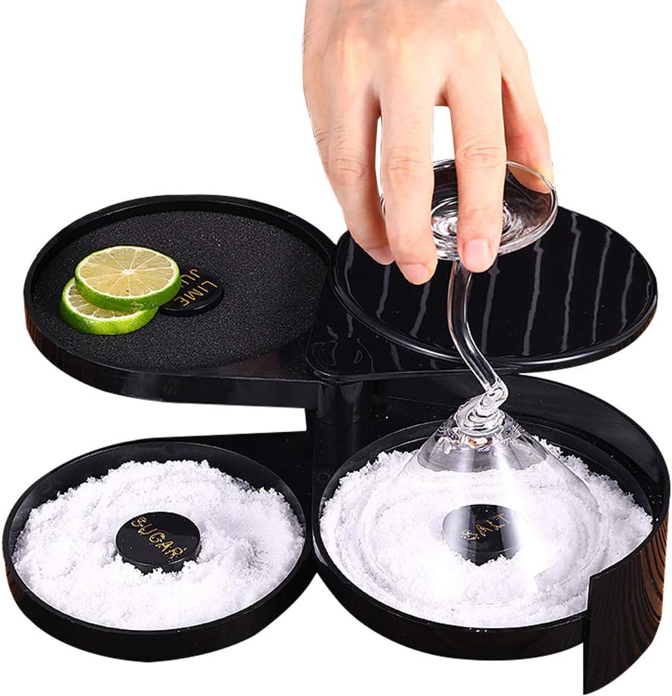 3-layer ABS Rotating Cocktail Seasoning Box, Bar Wine Accessories, Mixed Salt and Sugar Box, Bar Bartender Mixer Toolbox