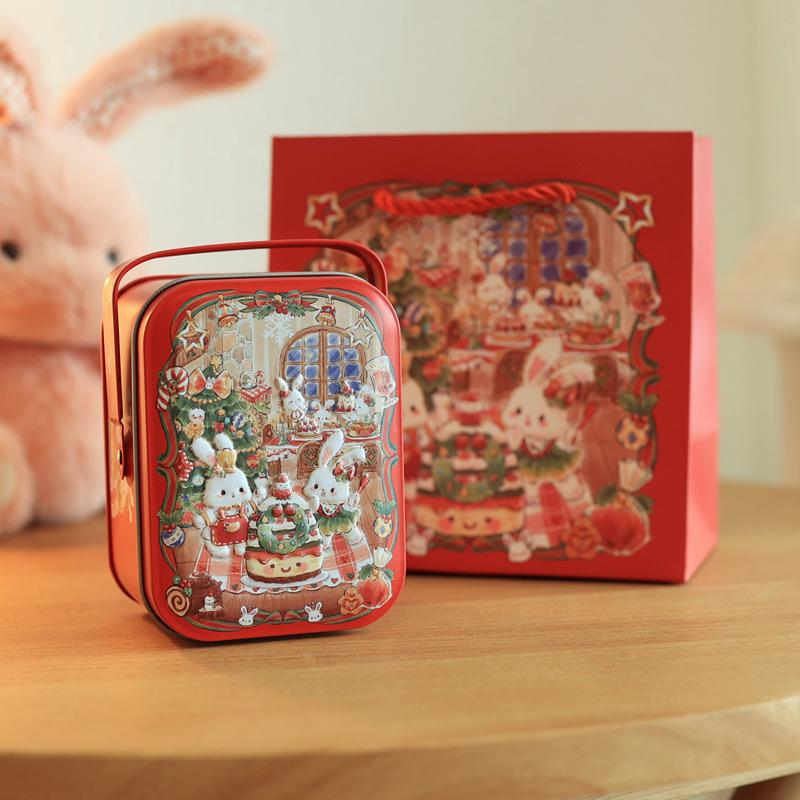 Blech Süßigkeitenbox Kindergeschenke Kleine Blechdose Keksbox Tragbare Kaninchen Geschenkbox für Geburtstag Hochzeit Party Dekoration