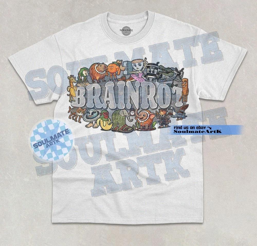 Italian Brainrot T-Shirt Funny Meme Hilarious Trendy Brainrot Joke Graphic Shirt S
