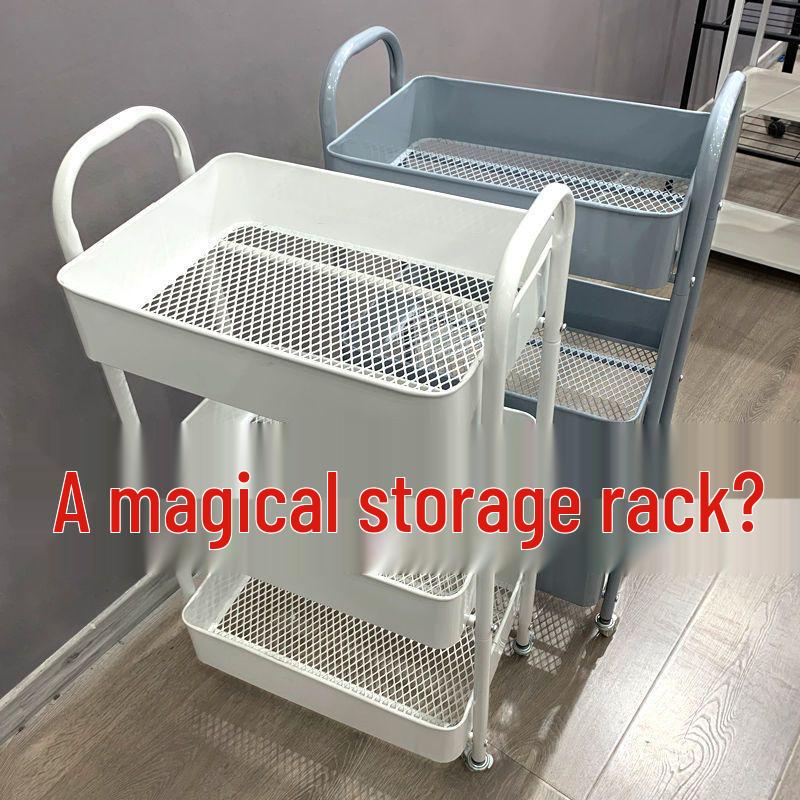 Multi-Layer Mobile Storage Rack for Bathroom, Kitchen, or Bedroom - Floor-Standing Trolley Shelf