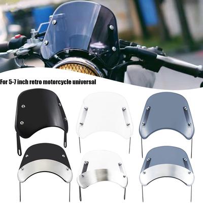 Motorcycle Universal Retro Front Windscreen Cover ABS Plastic Winshield Wind Deflector Fairing Instrument Visor For SUZUKI HONDA