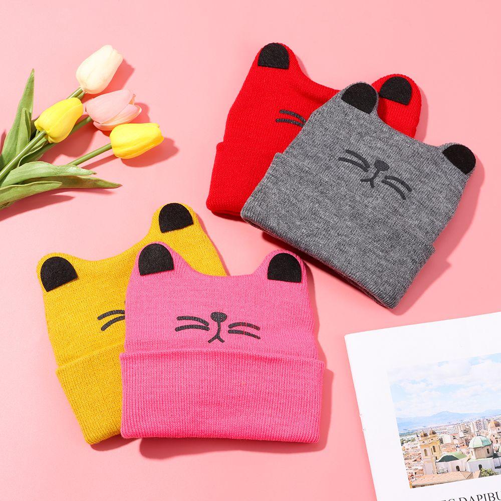 Baby Boy Girl Cat Ear Autumn Winter Warm Ladies Cap Beanie Cap Baby Hat Warmer Bonnet Knitted Hat