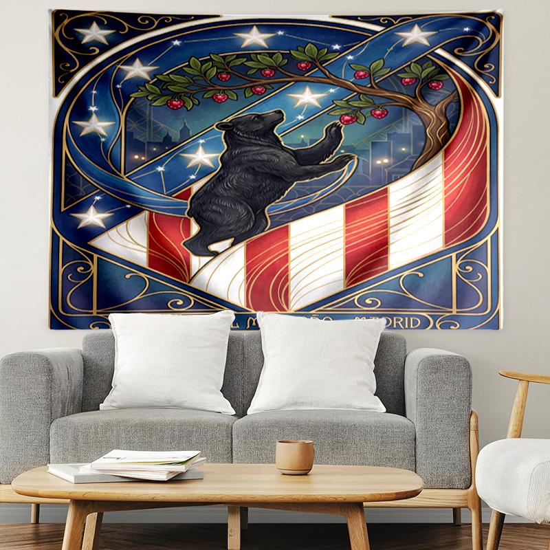 Club Atletico de Madrid Print Tapestry, Lightweight Wall Hanging, for Bedroom, Dorm, Living Room, Home Art Decor, Birthday Christmas Gift