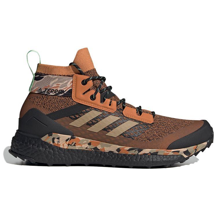 Adidas Terrex Free Hiker Fabric Non-Slip Mid-Top Hiking Shoes Men Hiking Shoes Brown Black FV6789