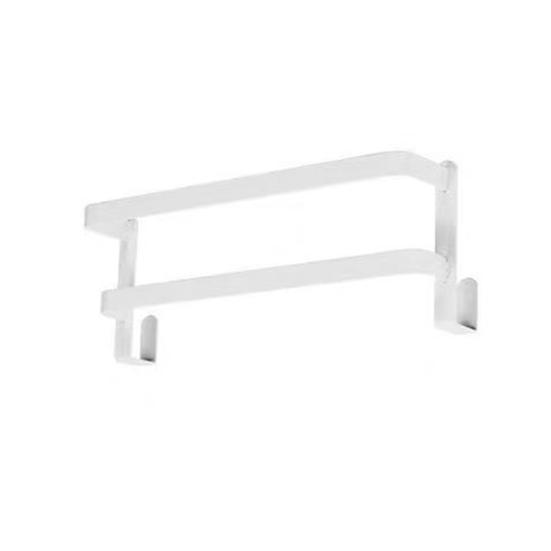 Toallero para colgar en la puerta del armario, barra colgante, fuerte soporte de carga, diseño de 2 capas, fácil instalación, colgador de toallas para puerta de baño