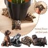 Plant Pot Feet Set of 3, Tortoise/Dog/Frog/Cat Resin Craft Pot Decorative Feet, Small 5.5cm Animal Statue Pot Base Planter Riser