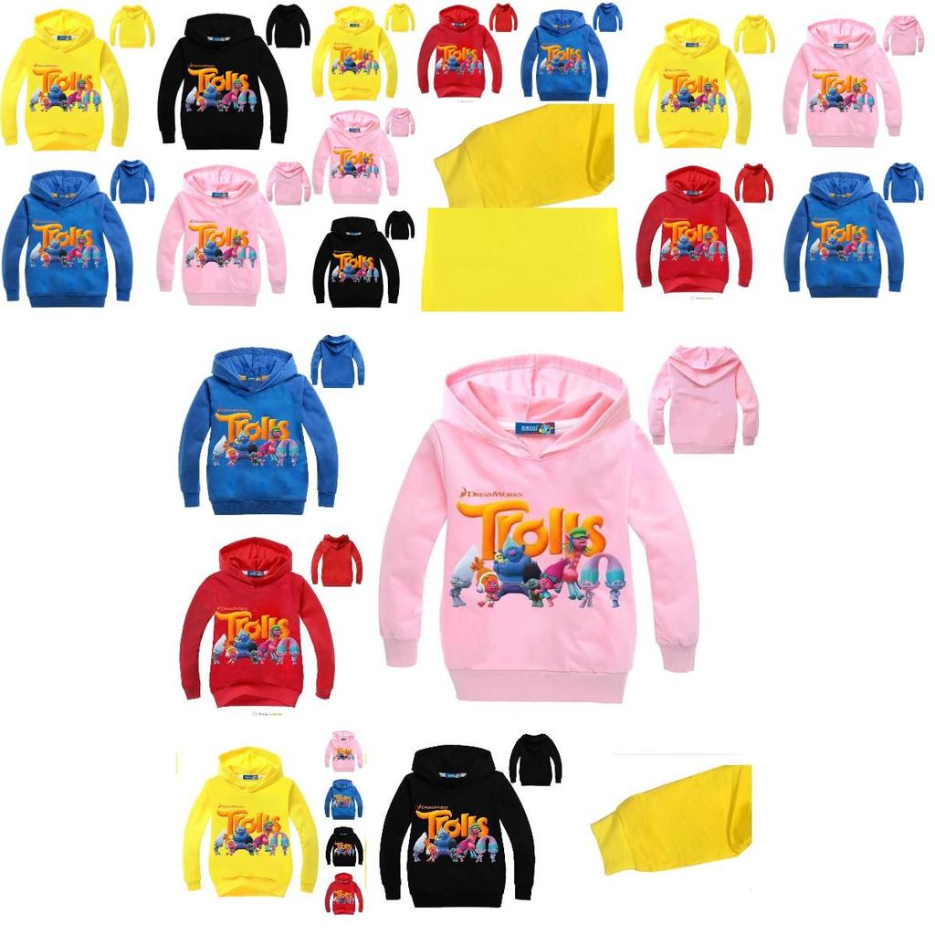 Moletom com Capuz Articulado Poppy do Filme Trolls da Dreamworks Para Crianças Roupas de Algodão Macias e Estilosas