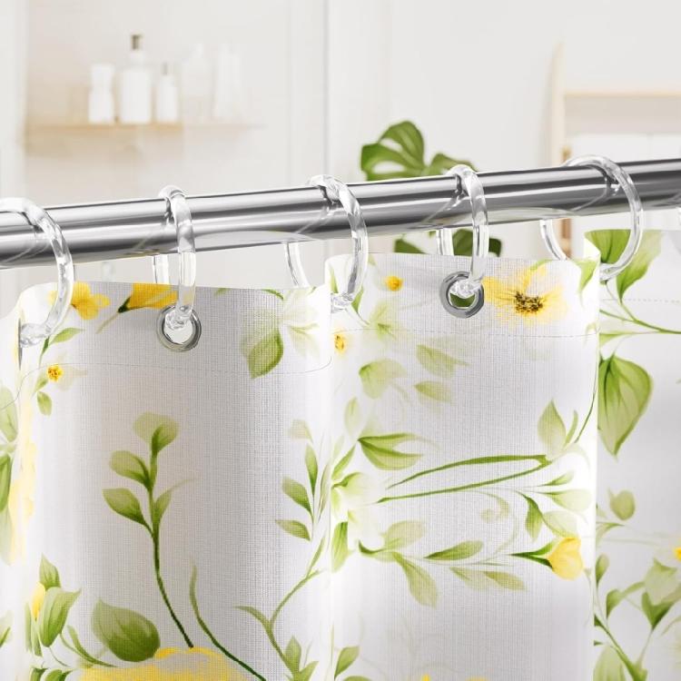 24 Piece Acrylic Shower Hook Set Smooth Sliding Snap Rings Durable Bathroom Hardware For Curtains