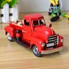 Metal Red Old Truck Christmas Ornament Kids Gifts Car Toy Xmas Table Top Decor