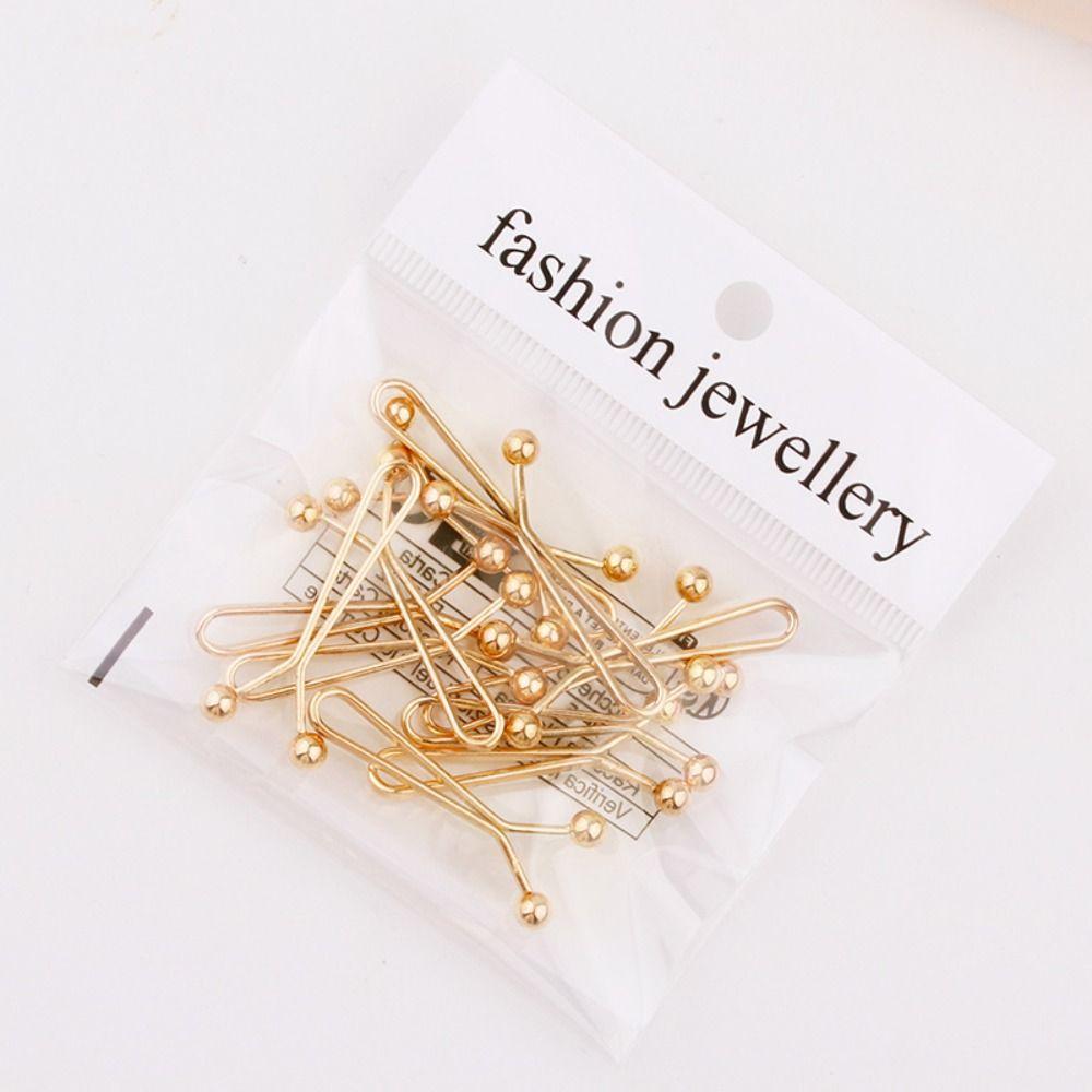 12pcs/lot Round Ball Multicolor Hijab Clips Electroplating U Scarf Clips Cute   Lady