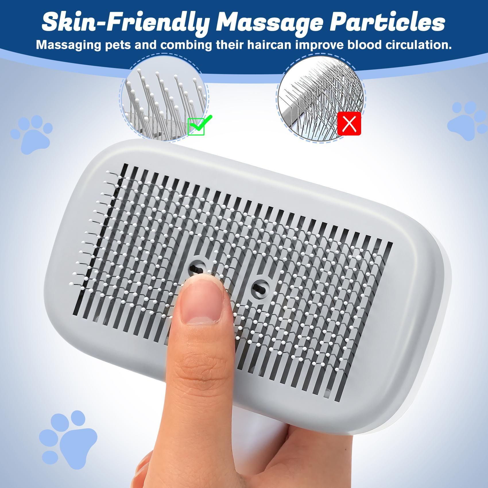 

Pet Negative Ion Comb Massage Brush Safe Round Head Soft Teeth Pet Stainless Steel Self Cleaning Pet Hair Brush For Dogs Cats United States