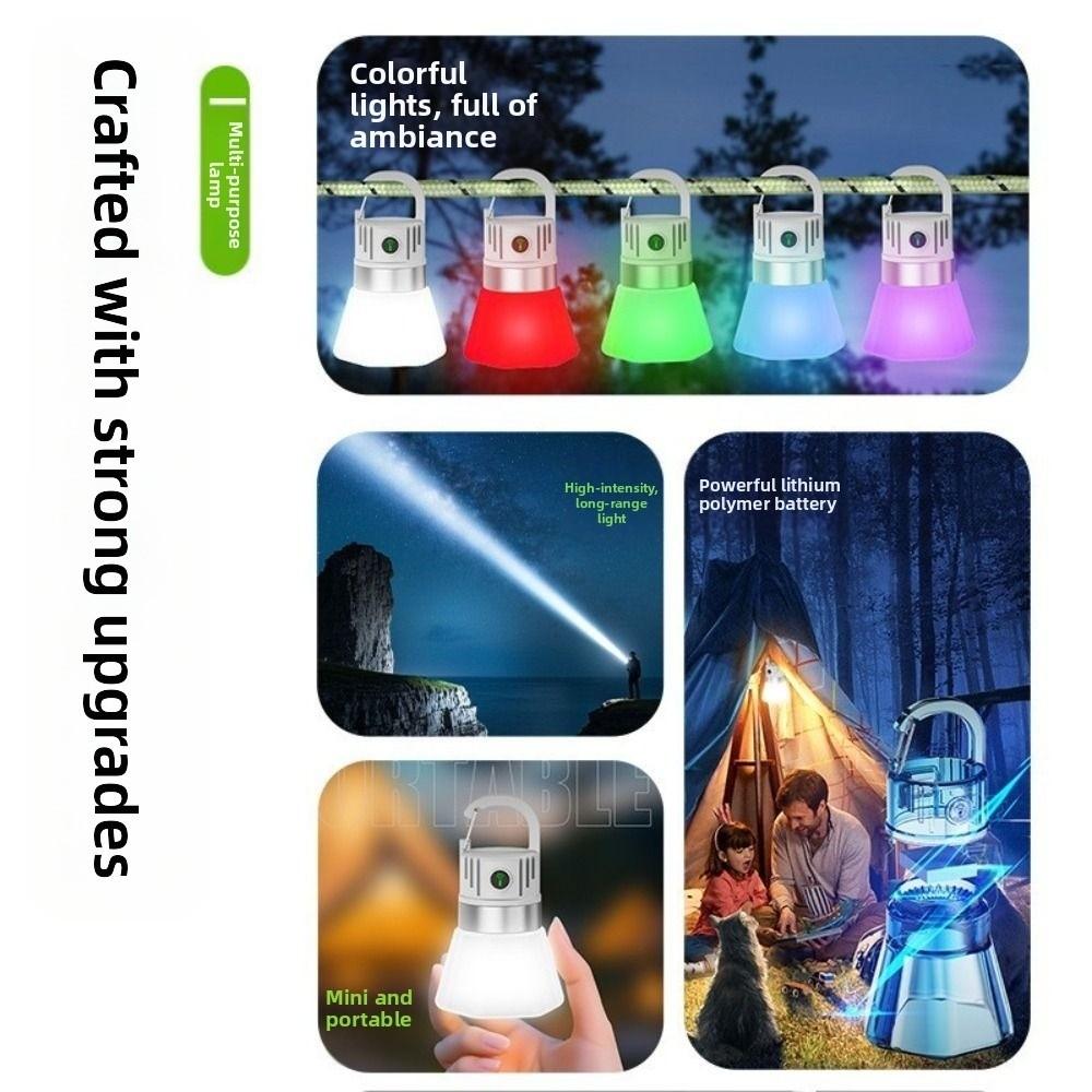 Hanging Function RGB Ambient Light Handheld Portable Hook Lamp Mini LED Flashlight Camping Use