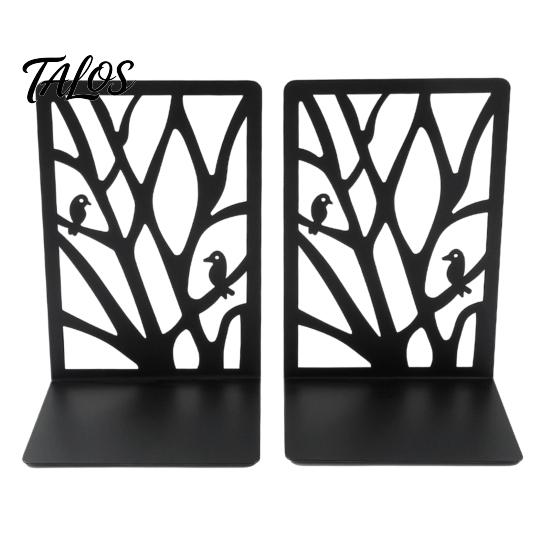 Tree Of Life Bookend 1 Pair of Decorative Bookends for Shelves, Heavy Duty Bookshelf L-shaped Organizer, Hollow Book Holder Stoppers Desk, Office