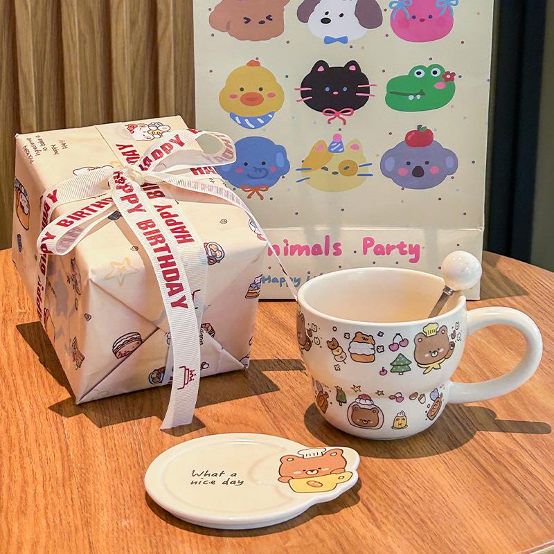Dívka dárek k narozeninám pár roztomilé prase keramický hrnek přítelkyně praktický suvenýr dětský dárkový box