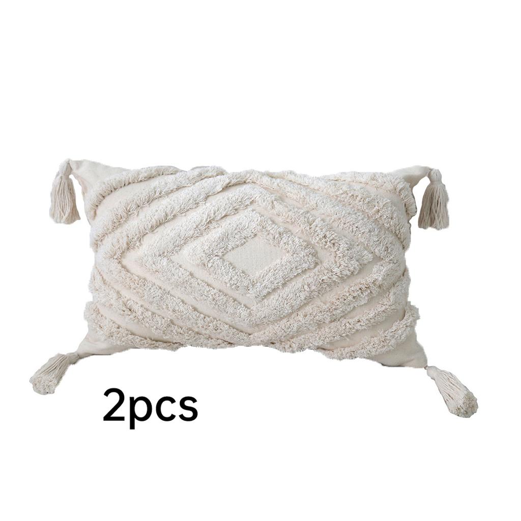 Confezione da 2 federe per cuscini in finta lana, decorative, in velluto da fattoria, per divano, morbide, in peluche, con cuscino quadrato Boho