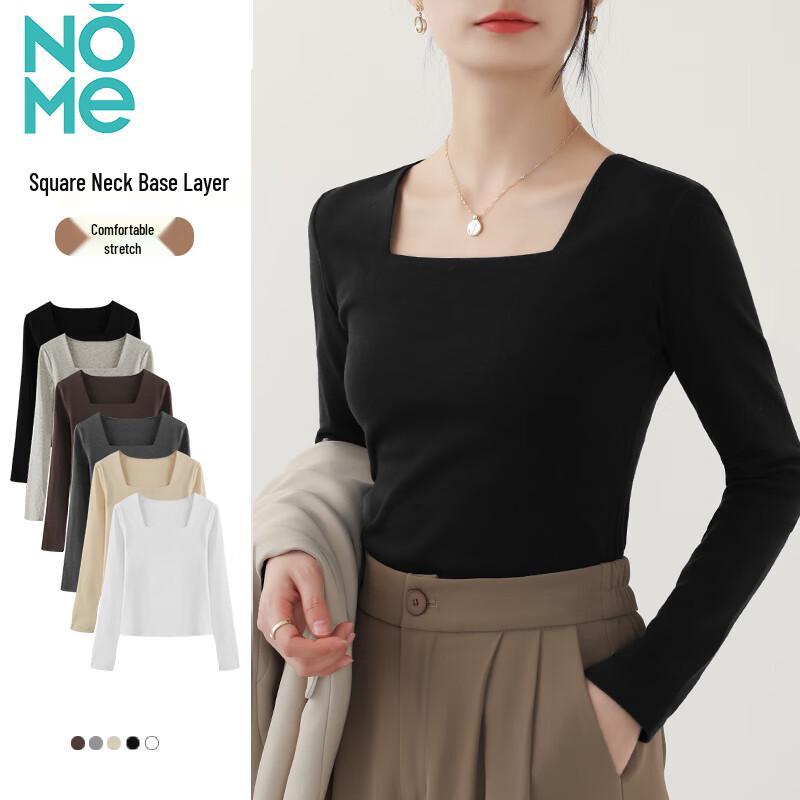 

NOME Women s Square Neck Long Sleeve T-shirt L
