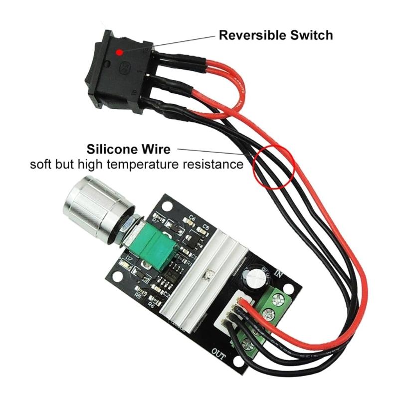 6V 12V 24V 28V 3A 80W DCed Motor Speed Controller PWM Adjustable Reversible Switches & Driver for Versatile Application