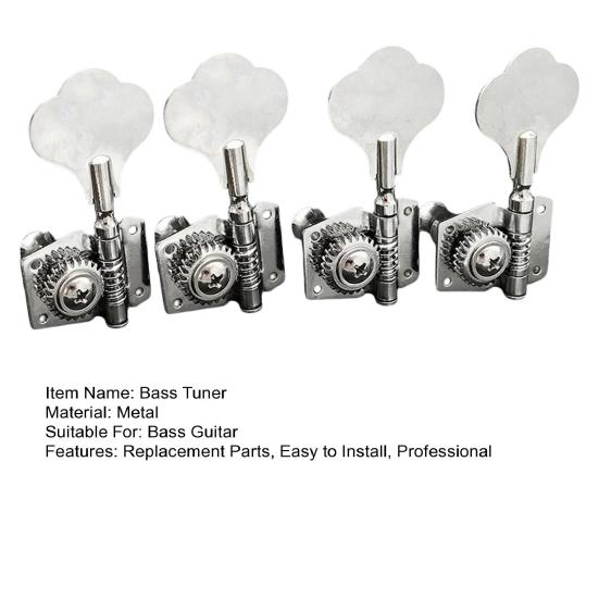 4Pcs Open Gear Bass Tuner Electric Bass Machine Head Left Right Hand Guitar Bass Tuning Key Peg Replacement Parts