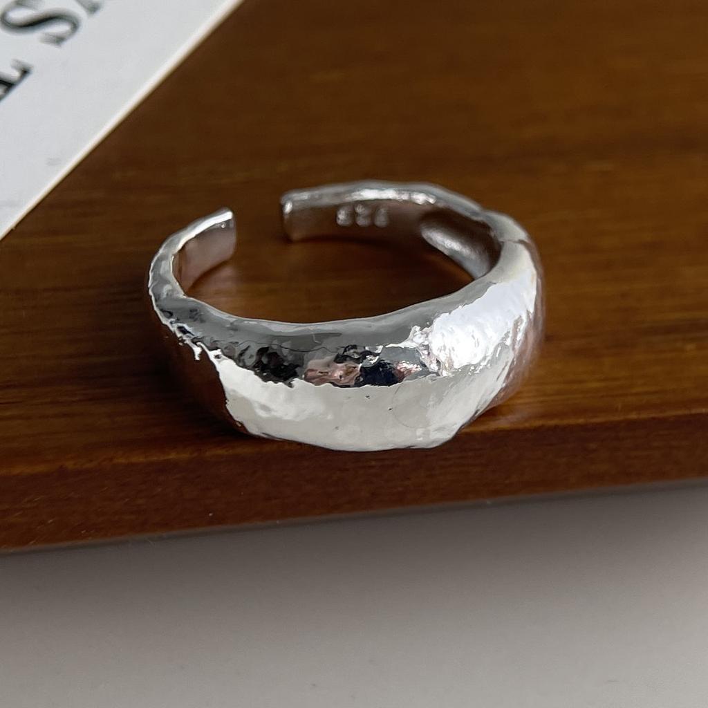 Xiaomi BF CLUB 925 Sterling Silver Ring For Women Jewelry Wide Gold Open Vintage Handmade Ring Allergy For Party Birthday Gift