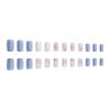 Unghii pătrate presate cu flori, unghii false adezive în 12 mărimi, 24 buc. tipsuri unghii french pentru decorațiuni nail art DIY