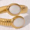 Open Ring Wide-Faced Vintage Index Finger Ring Distressed Texture Retro Style Stainless Steel Texture Stacking Finger Band Jewelry Gift