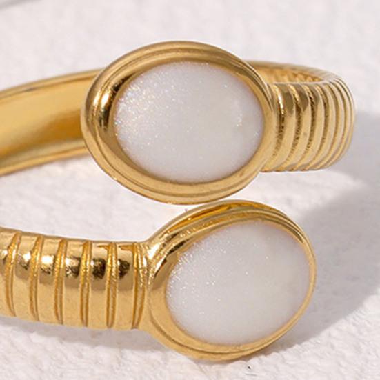 Open Ring Wide-Faced Vintage Index Finger Ring Distressed Texture Retro Style Stainless Steel Texture Stacking Finger Band Jewelry Gift