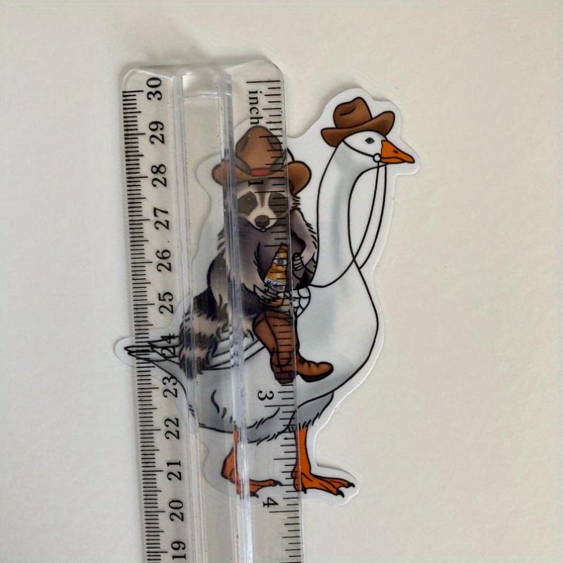 Cowboy Raccoon on a goose with a beer | funny raccoon sticker