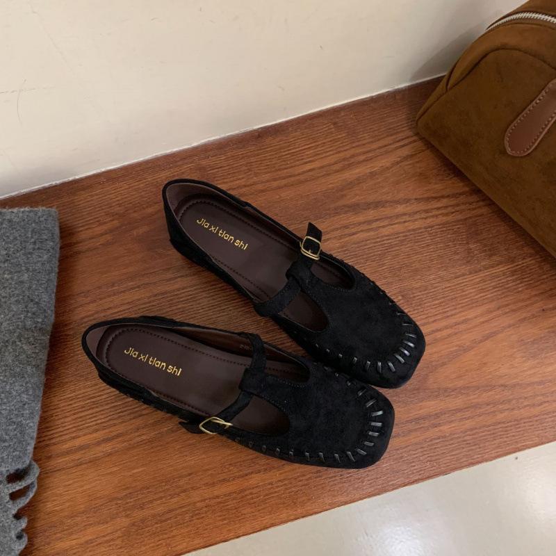 Inner heightening retro suede small leather shoes women's shoes 2025 spring and autumn Mary Jane single shoes French gentle evening shoes