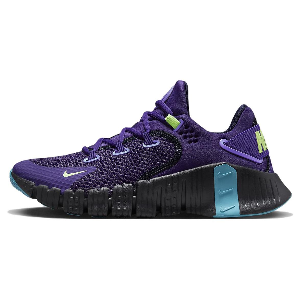 Nike Free Metcon 4 Women s Training Shoes Deep Purple Blackened Blue Baltic Blue Barely Volt CZ0596-500 EU 36