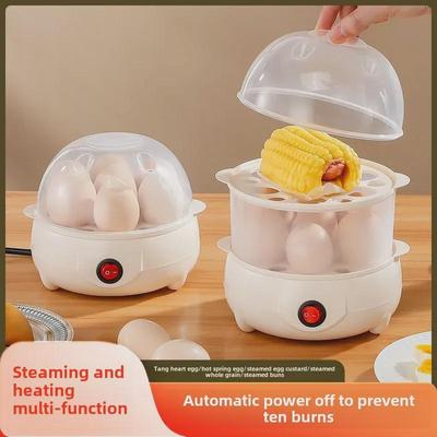 Compact Multifunctional Egg Cooker: Soft-Boiled, Hot Spring, & Breakfast Egg Steamer for Home Use.