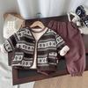 Boys' Autumn 2025 Stylish Cardigan Set - Trendy Two-Piece Casual Outfit for Kids