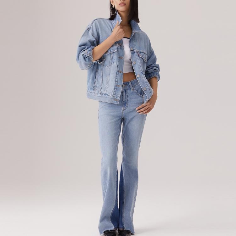 Levis Casual Comfortable Simple Single Button Long Sleeve Denim Jacket Women Jackets 0052P-0001