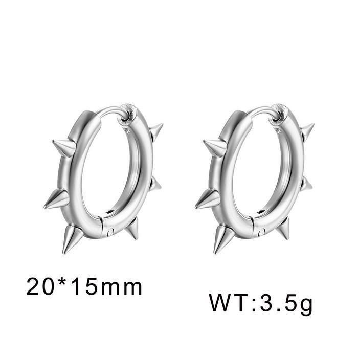 Korean Style Stainless Steel Möbius Earrings - Trendy Cone & Round Ear Cuffs for Men and Women