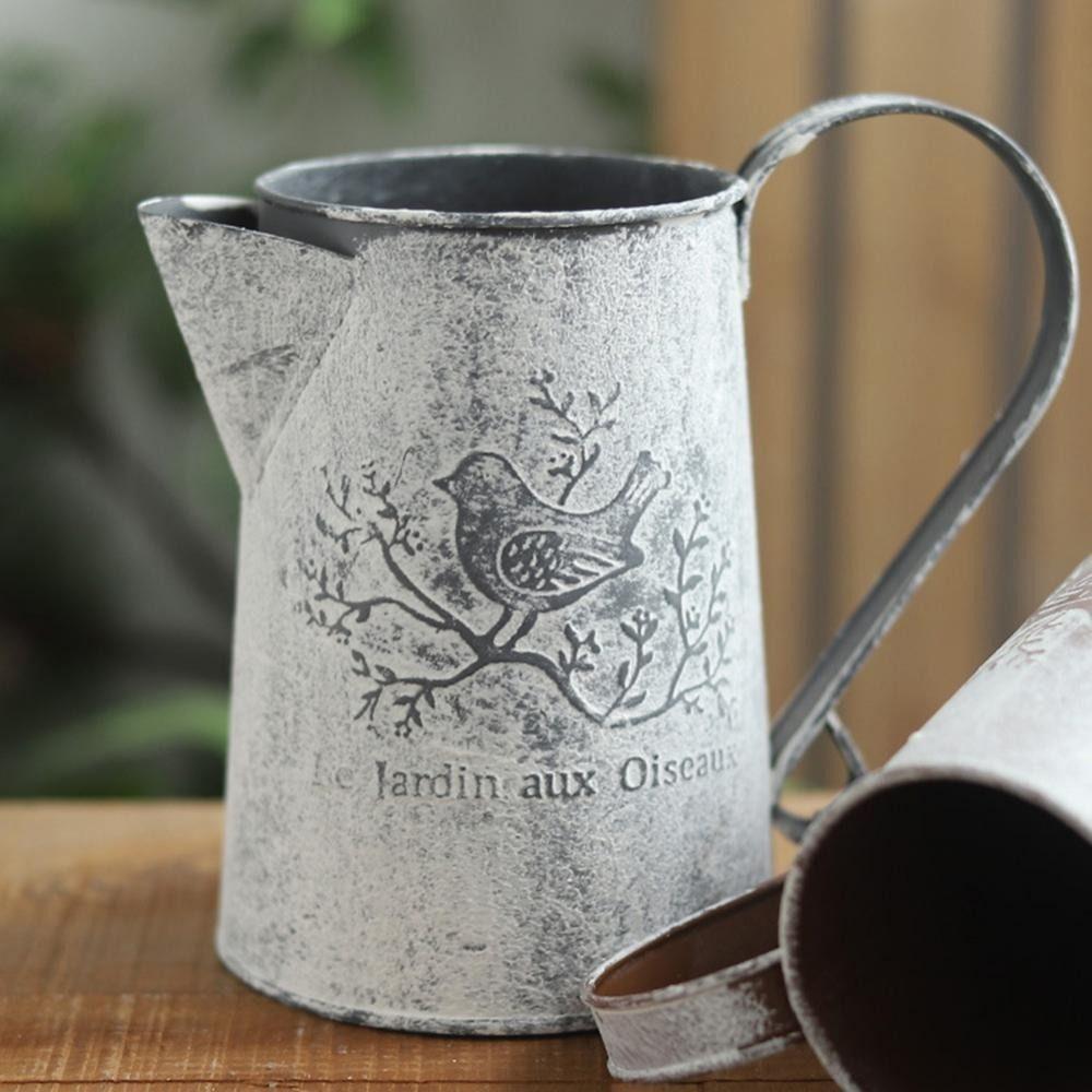 Empty Dried Flower Vase Birds Iron Container Container Iron Art Bucket  Home