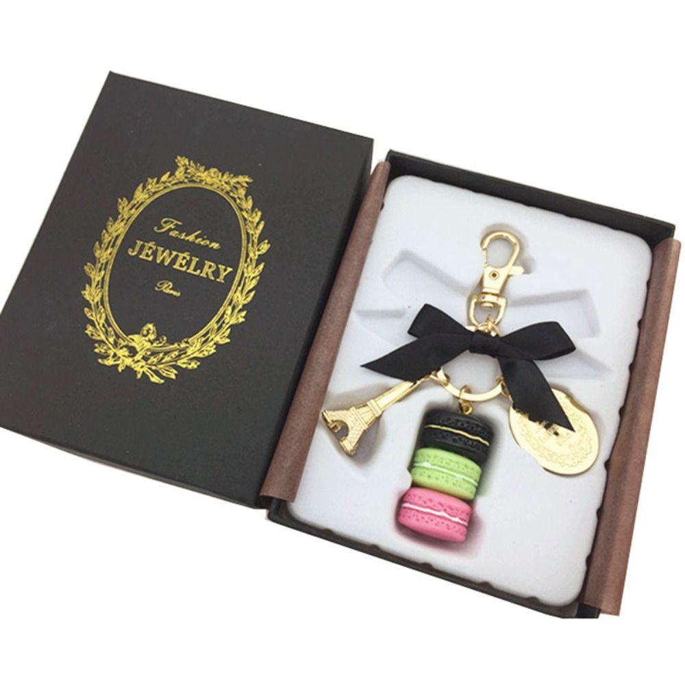 Bag Charm Macaron Cake Pendant Zinc Zinc Alloy Bowknot Macaron Key Ring  Purse Handbag