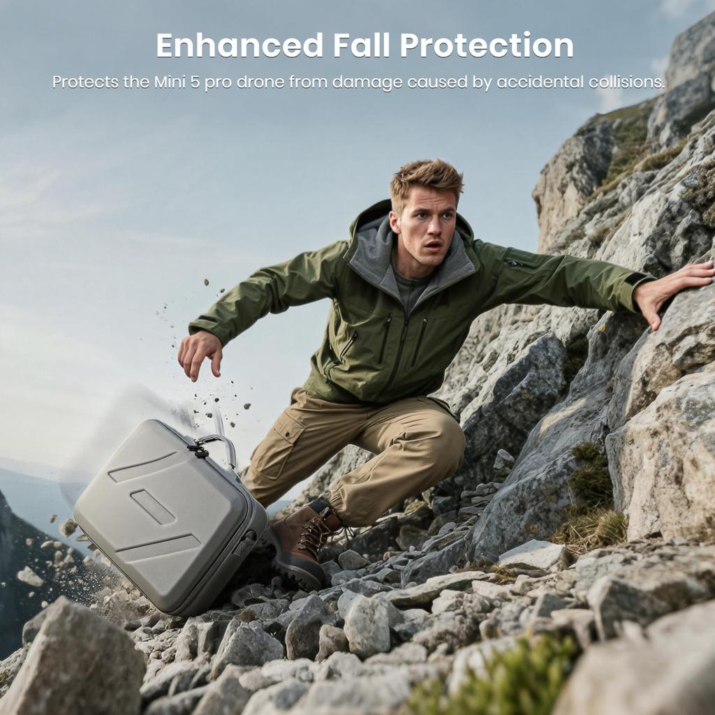 STARTRC DJI Mini 5 Pro Case, Mini 5 Pro Fly More Combo Bag, Portable Drone Bag, PU Case, Accessories, Portable Carrying Case, Water-Resistant, Full