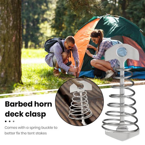 Pružinová přezka stanu Nerezová Korozi Odolná Protiskluzová konstrukce Snadná montáž Camping Stake Větruodolný Stahovač lan stanu