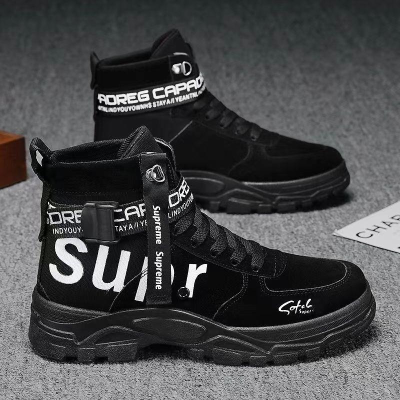 

Martin boots new autumn and winter round head high-top military boots comfortable shoes 39 чёрный