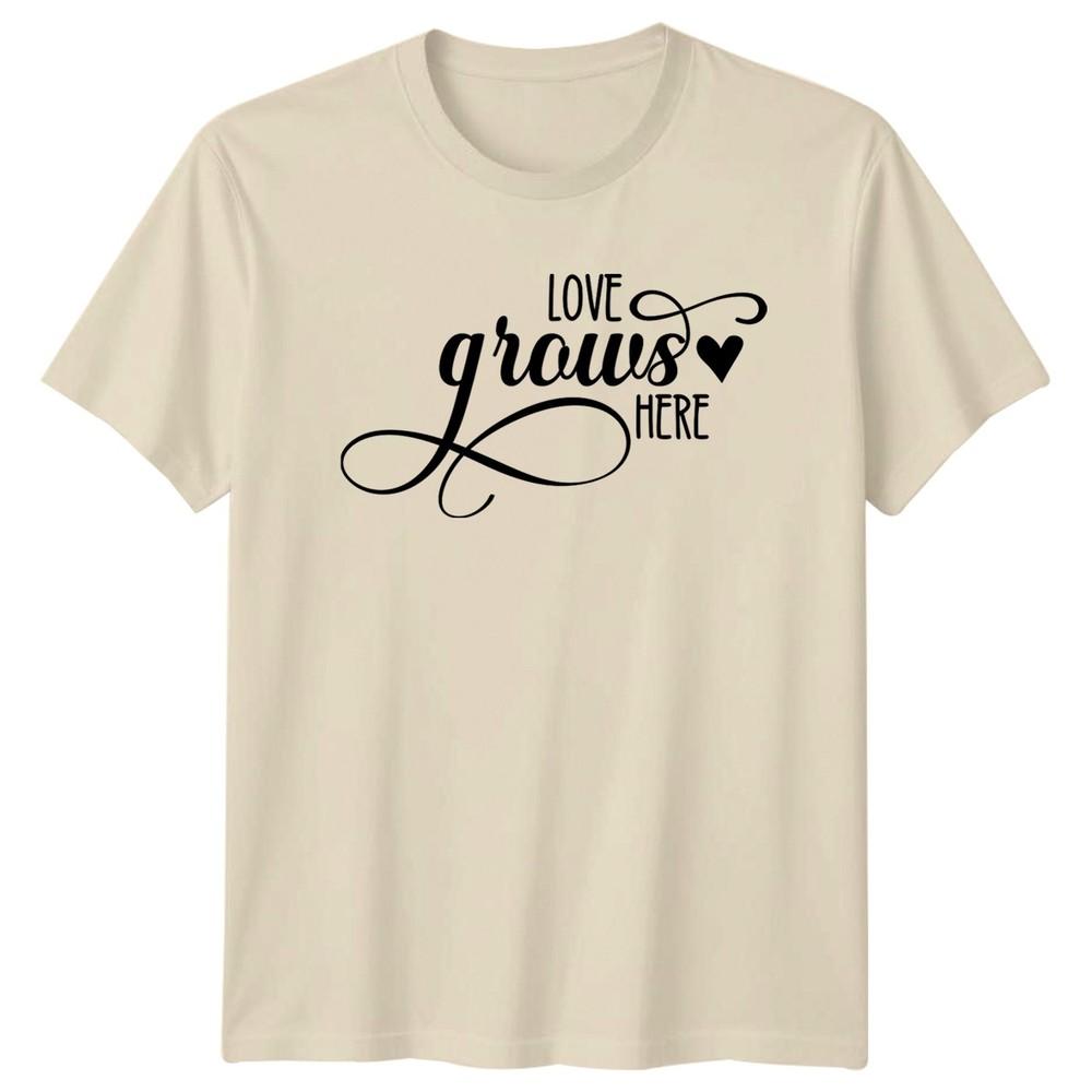 Love Grows Here Floral Unisex TShirt Graphic Tee