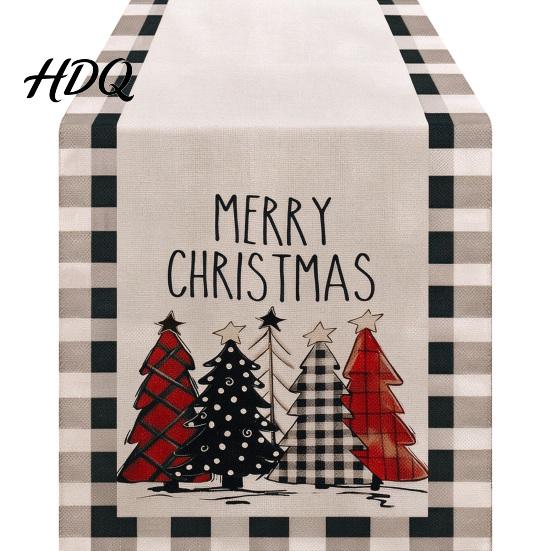 Soft Fabric Table Runner for Home Decor Christmas Runner Xmas Balls Tree Dining Decor Winter Holiday Farmhouse Snowflake Wedding Party Banquet