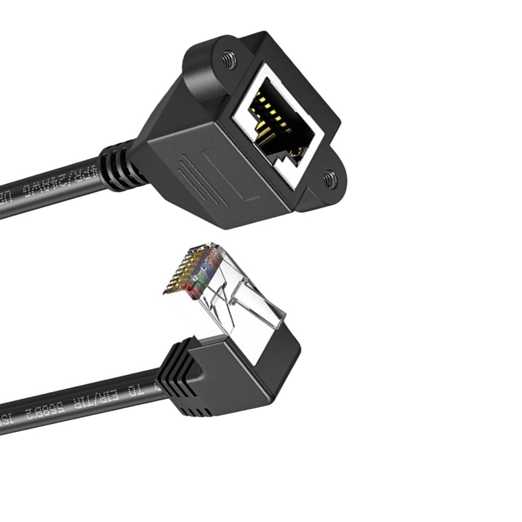 Cat6 Rj45 Extension Cable RJ45 Right Angle Adapter Shielded Connectors for Cat5e Cat5 Networks