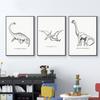 Retro Dinosaurier T-Rex Flugsaurier Triceratops Wandkunst Leinwandmalerei Nordische Poster und Drucke Bilder Baby Kinder Jungenzimmer Dekor