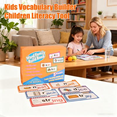 30 szt. Rodzina słów Zbuduj książkę Dzieci Przedszkolna Aktywność Edukacyjna Słowa Wzrokowe Karty Flash Przedszkole Czytaj Rym Fonika Książeczka Flip