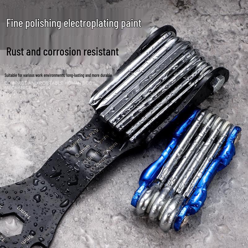 Portable Folding Hex Socket Screwdriver & Wrench Set for Automotive and Household Repairs