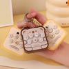 Keychain Toy Interactive Luminous Sound Effects Bread Shape Key Chain Mini Portable Whack-a-mole Decompressing Puzzle
