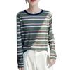 Spring/Summer New Style Round-neck Knitted Sweater Long-Sleeve Women's Printed Multi-color Loose-Fitting Base Layer Shirt