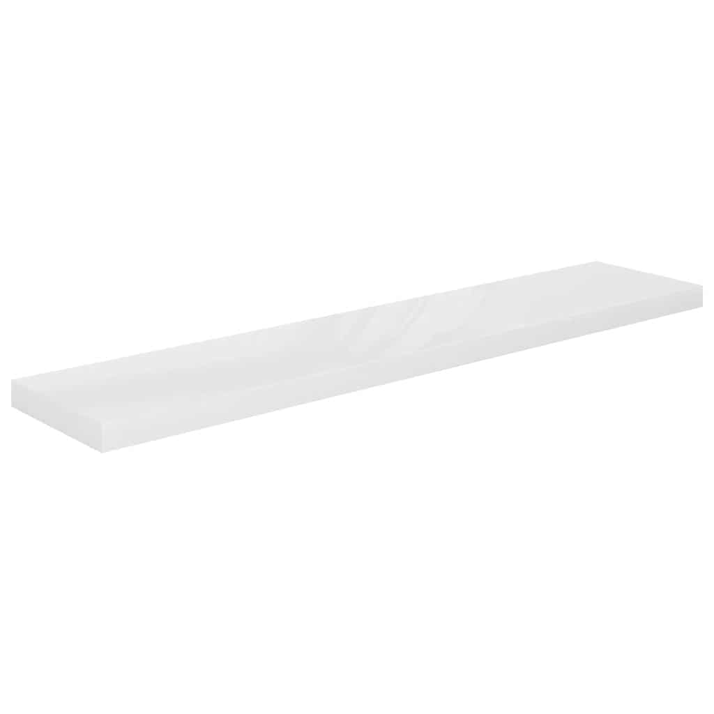 Floating Shelf High Gloss White 120 X 23.5 X 3.8 Cm MDF