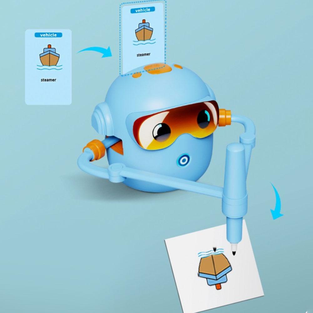 Kids Drawing Robot Early Educational Toys with 100 Cards Preschool Learning Activities Birthday Christmas Gifts for Boys Girls