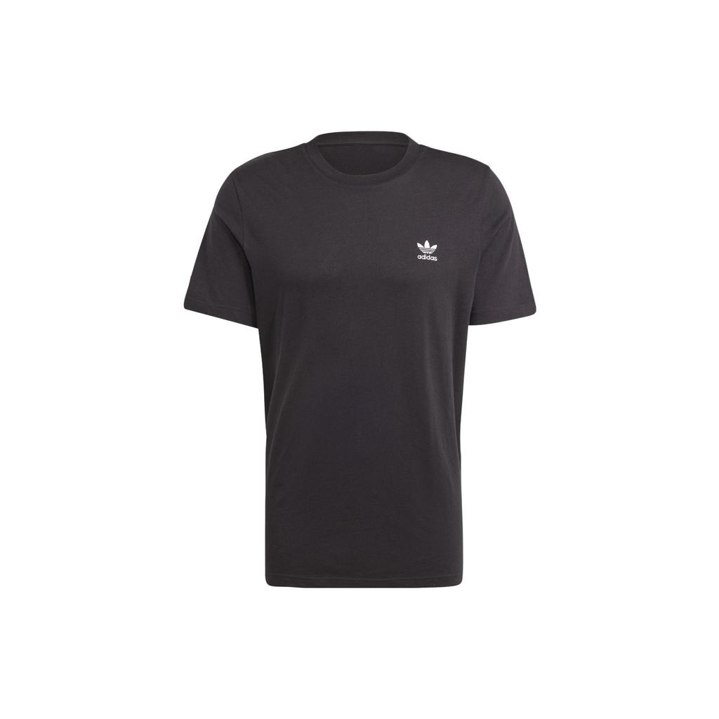 Adidas Originals Trefoil Essentials Solid Crew Neck Casual Sport Short Sleeve T-Shirt Men Tops Black IA4873