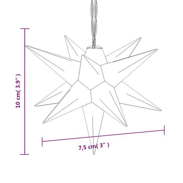 VidaXL Lumière de Noël 10 LED, Éclairage d'Étoile de Noël Suspendu, Décoration Lumineuse de Noël Fête Intérieur Extérieur, 356203